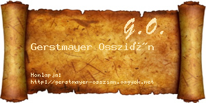 Gerstmayer Osszián névjegykártya